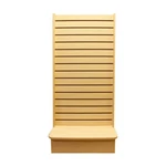 25X25X54 Maple 2-WAY Sided Slatwall Merchandiser Displays Tower Floor Stand. Fixed Price $339.99.