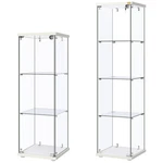 Glass Display Cabinet Curio W/ Lock 3-4 Tier Tempered Case. Fixed Price $149.94.