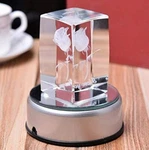 3" Led Rotating Light Color Changing Glass Crystal Display Base Stand Decoration. Fixed Price $14.99.