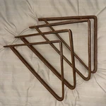 Set Of 4 Brown Leather Brackets Loop Shelves World Market Bookshelf. Fixed Price $24.99.