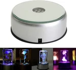 4" Led Rotating Light Color Changing Glass Crystal Display Base Stand Decoration. Fixed Price $13.99.