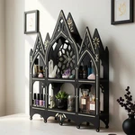Gothic Wall Shelf Black Cathedral Display 2 Tier 15.7 Inch Organizer. Fixed Price $34.95.