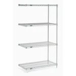 Nexel 5 Tier Silver Epoxy Wire Shelving Add-on Unit 48"W 24"D 74"H. Fixed Price $237.36.