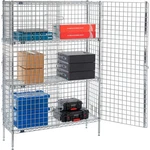 Nexel Chrome Security Shelving Unit 2 Quick Adjust Shelves 48"W 14"D 66"H. Fixed Price $513.49.