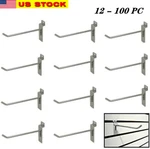 12-100 Slatwall Peg Hooks Chrome Metal 4" Grid Display 6MM Dia.tubing. Fixed Price $18.99.