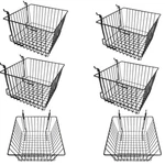 6 Pc Black 12X12X8 Slatwall Gridwall Pegboard Deep Basket Display Rack Fixture. Fixed Price $147.99.
