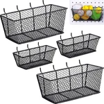 Sieral 4 Pcs Black Pegboard Baskets Metal Wire Shelf Small, Large,. Fixed Price $62.86.