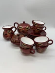Peruvian Folk Art Tea Set Terra-cotta Red Wire 15 Pc Serv For 6. Fixed Price $125.00.