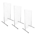 3 White Gridwall Panel 4 Ft Tall Wire Shelving Board T-leg Retail Display. Fixed Price $268.00.