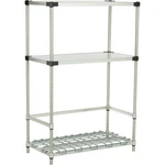 Nexel BK182452Z Poly-z-brite 2-SHELF Container/keg Rack 24"W 18"D 54"H. Fixed Price $246.84.