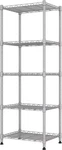 5-WIRE Shelving Metal Storage Rack Adjustable Shelves,standing Shelf Uni. Fixed Price $47.95.