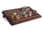 Teslyar 6 Rows Military Challenge Coins Display Stand - Wooden Holder Brown. Fixed Price $59.99.