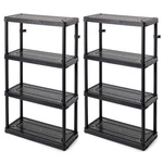 Gracious Living 4 Shelf Fixed Height Medium Duty Storage Rack, 2 Pack, Black. Fixed Price $95.99.