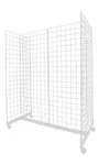Gondola Unit Panel Stand Display Rack Grid White Base Casters 48" X 66" 24. Fixed Price $169.95.