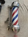 William Marvy Company Wall Mount Barber Pole Metal Red White Blue Silver 13618. Fixed Price $599.99.