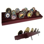 Solid Wood Challenge Holder 4-ROW Holds 30 Coins Red For Collectors. Fixed Price $25.77.