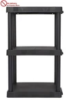 Shelf Plastic Shelving Unit 12" (d) X20.07" (w) 32" (h), Black Fast Delivery. Fixed Price $22.78.