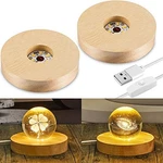 Honoson 2 Pcs Led Base Wood Light Display For Crystal Glass Art Resin. Fixed Price $17.57.